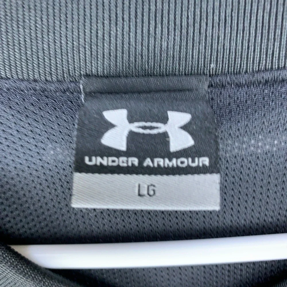 Under Armour Pullover Mens Large Black Zip Pockets Lightweight Jacket Mesh Lined